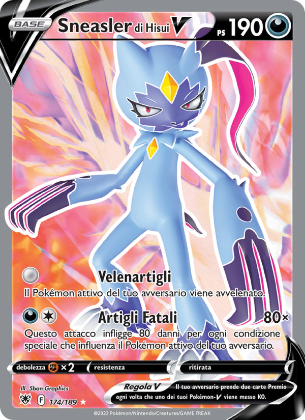 Sneasler di Hisui V 174/246 — Astral Radiance (Italian Pokémon TCG card)