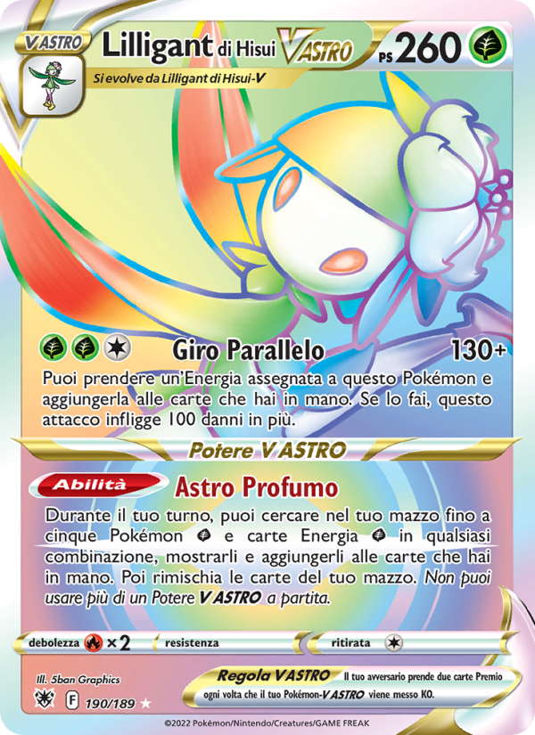 Lilligant di Hisui V ASTRO 190/246 — Astral Radiance (Italian Pokémon TCG card)