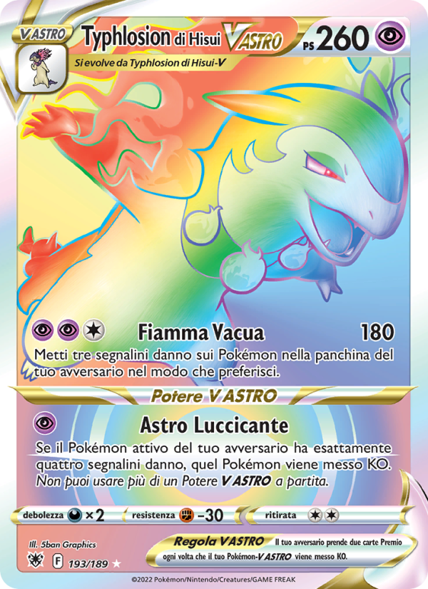 Typhlosion di Hisui V ASTRO 193/246 — Astral Radiance (Italian Pokémon TCG card)