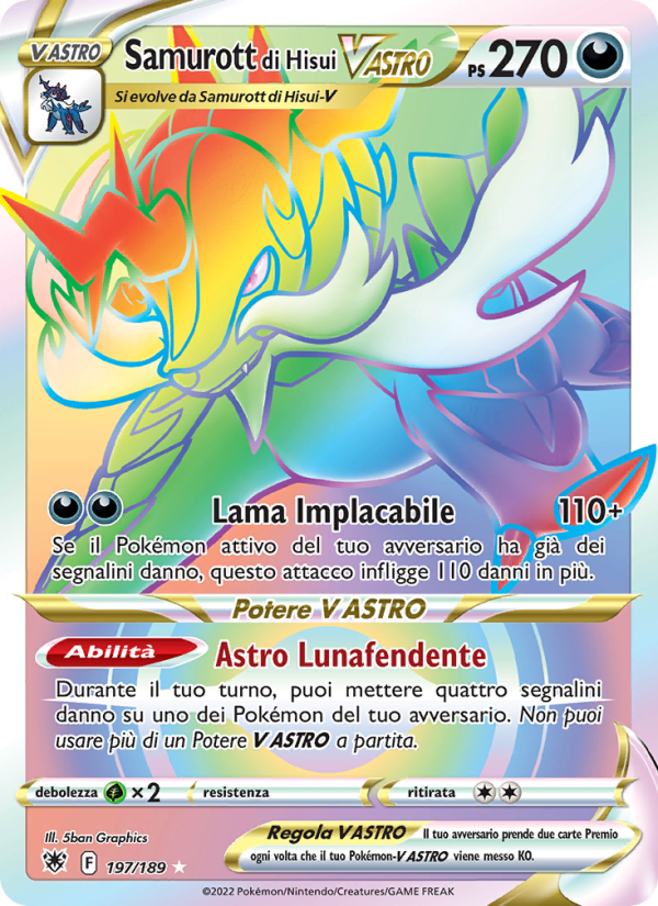 Samurott di Hisui V ASTRO 197/246 — Astral Radiance (Italian Pokémon TCG card)