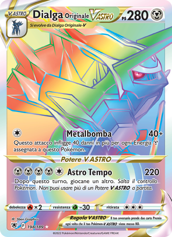 Dialga Originale V ASTRO 198/246 — Astral Radiance (Italian Pokémon TCG card)