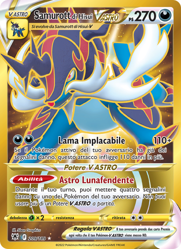 Samurott di Hisui V ASTRO 209/246 — Astral Radiance (Italian Pokémon TCG card)