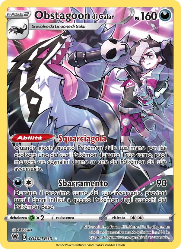Obstagoon di Galar TG10 — Astral Radiance (Italian Pokémon TCG card)