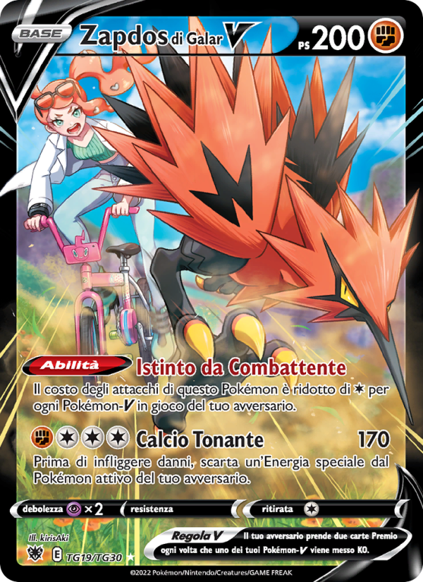 Zapdos di Galar V TG19 — Astral Radiance (Italian Pokémon TCG card)