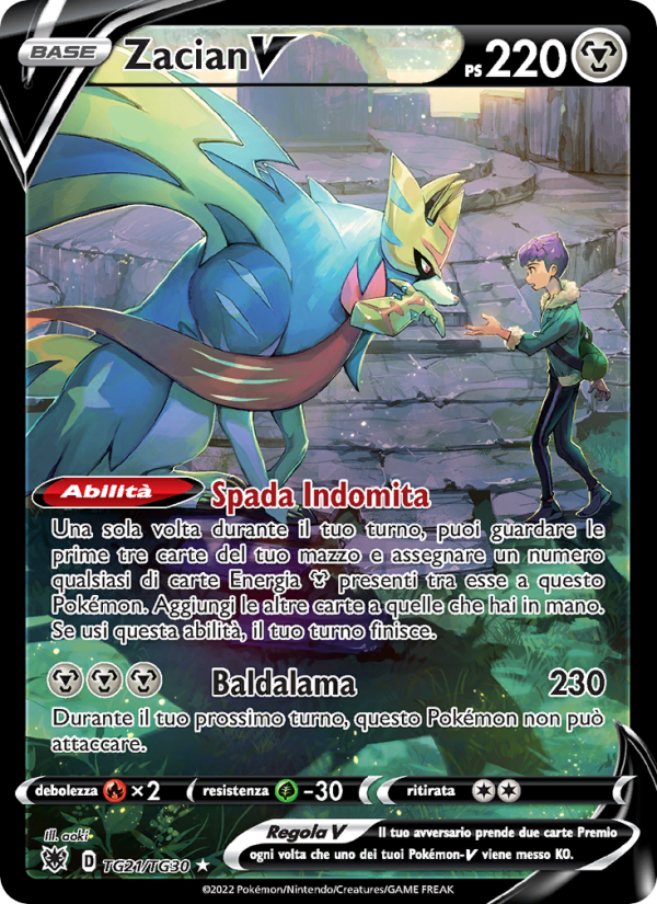 Zacian V TG21 — Astral Radiance (Italian Pokémon TCG card)