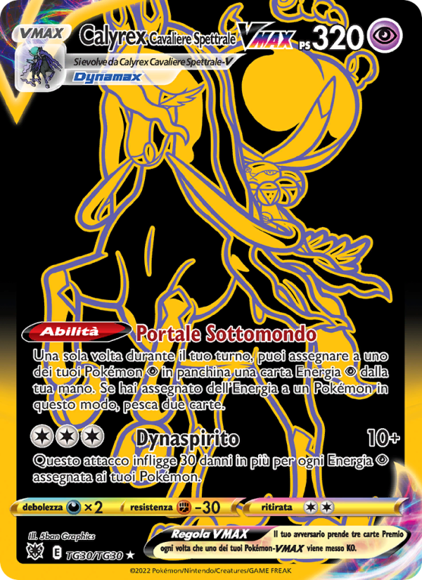 Calyrex Cavaliere Spettrale VMAX TG30 — Astral Radiance (Italian Pokémon TCG card)