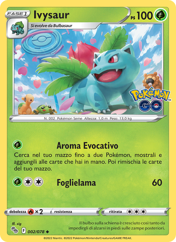 Ivysaur 002/88 — Pokémon GO (Italian Pokémon TCG card)