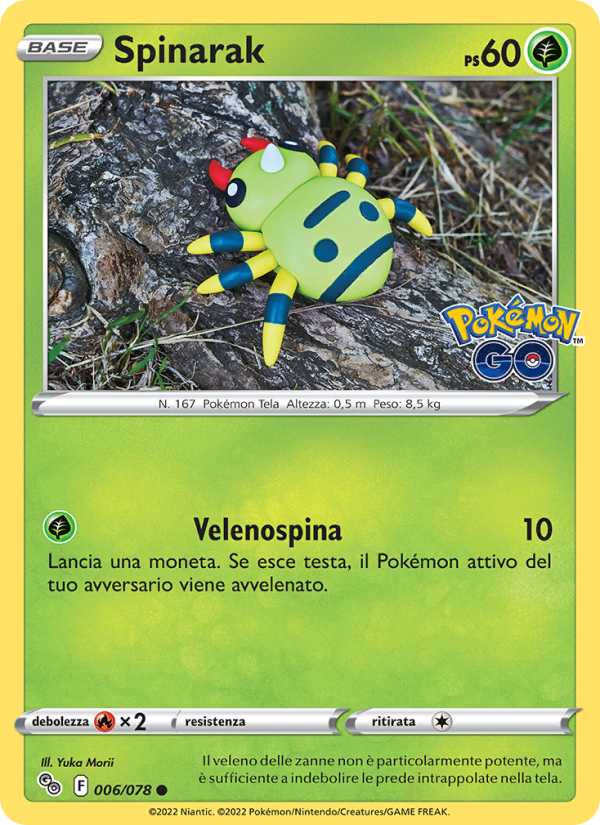 Spinarak 006/88 — Pokémon GO (Italian Pokémon TCG card)