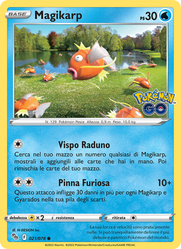 Magikarp 021/88 — Pokémon GO (Italian Pokémon TCG card)