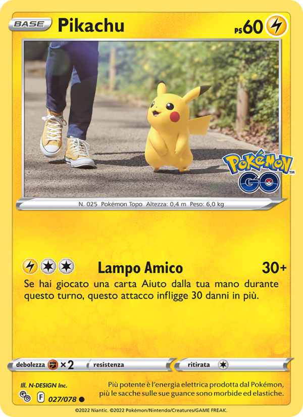 Pikachu 027/88 — Pokémon GO (Italian Pokémon TCG card)