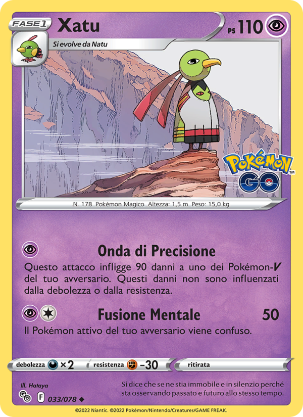Xatu 033/88 — Pokémon GO (Italian Pokémon TCG card)
