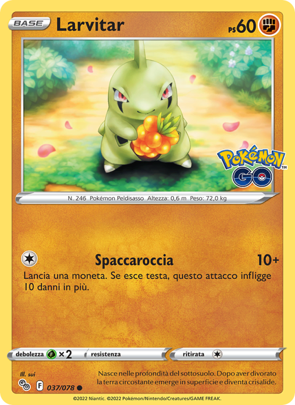 Larvitar 037/88 — Pokémon GO (Italian Pokémon TCG card)