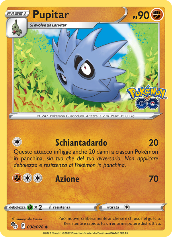 Pupitar 038/88 — Pokémon GO (Italian Pokémon TCG card)