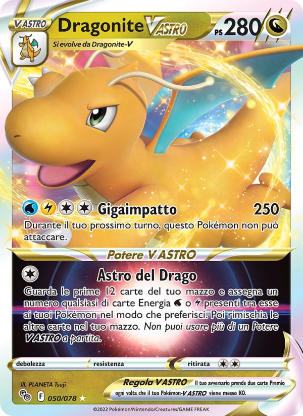 Dragonite V ASTRO 050/88 — Pokémon GO (Italian Pokémon TCG card)