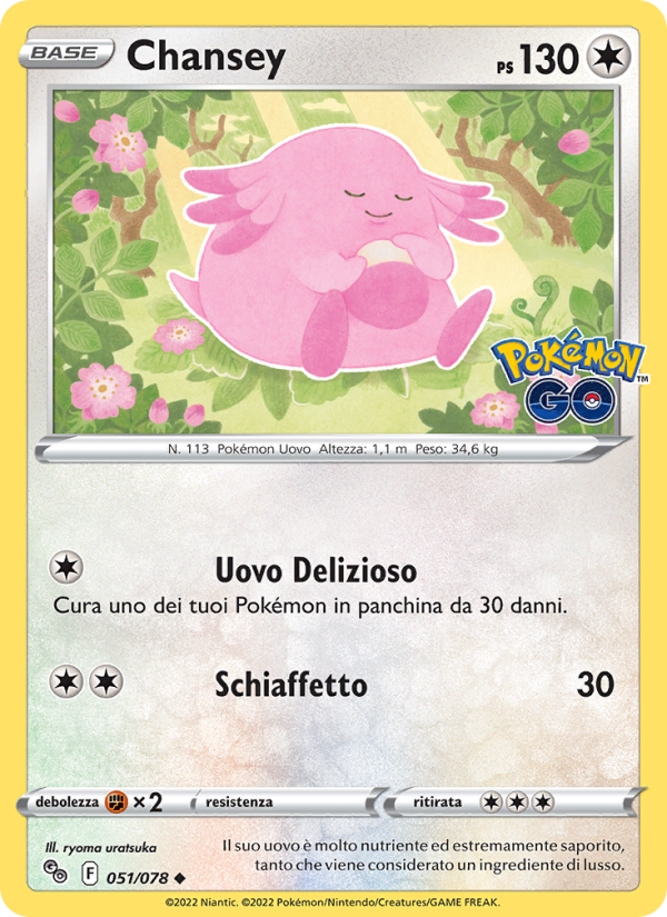 Chansey 051/078 — Pokémon GO (Italian Pokémon TCG card)