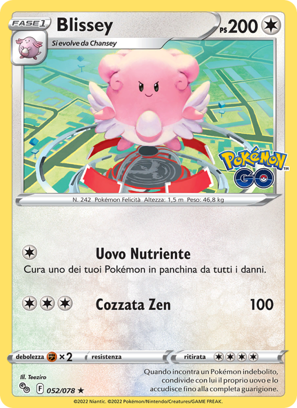 Blissey 052/88 — Pokémon GO (Italian Pokémon TCG card)
