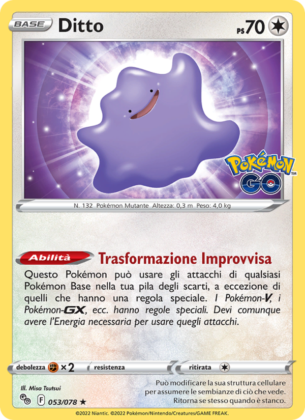 Ditto 053/88 — Pokémon GO (Italian Pokémon TCG card)