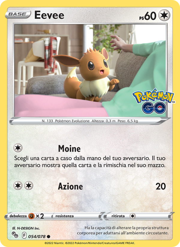 Eevee 054/88 — Pokémon GO (Italian Pokémon TCG card)