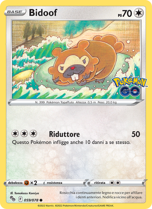 Bidoof 059/88 — Pokémon GO (Italian Pokémon TCG card)