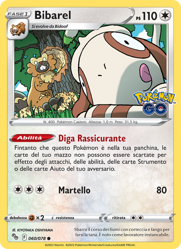 Bibarel 060/88 — Pokémon GO (Italian Pokémon TCG card)