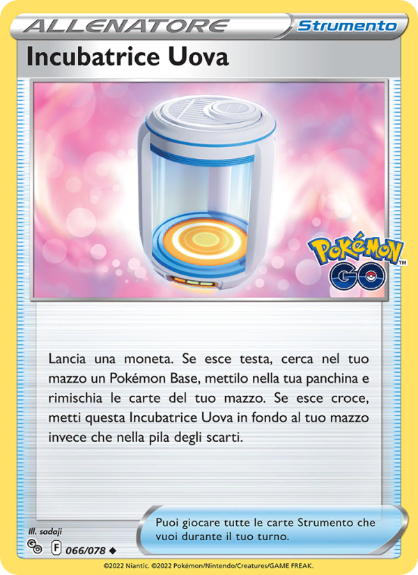 Incubatrice Uova 066/88 — Pokémon GO (Italian Pokémon TCG card)