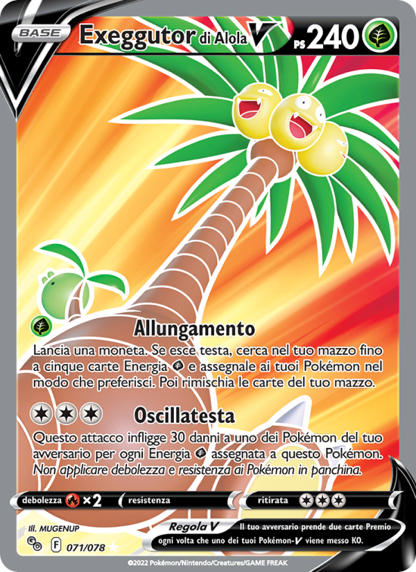 Exeggutor di Alola V 071/88 — Pokémon GO (Italian Pokémon TCG card)