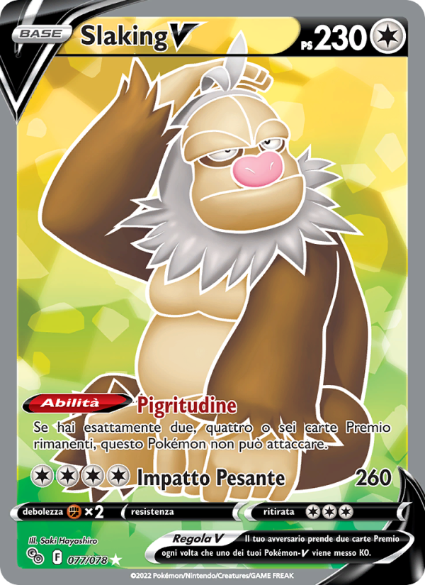 Slaking V 077/88 — Pokémon GO (Italian Pokémon TCG card)