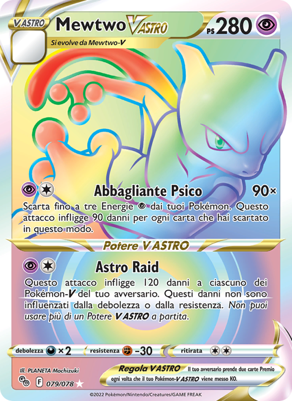 Mewtwo V ASTRO 079/88 — Pokémon GO (Italian Pokémon TCG card)
