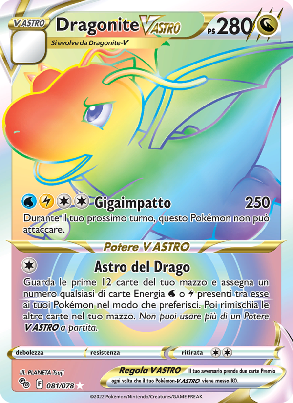 Dragonite V ASTRO 081/88 — Pokémon GO (Italian Pokémon TCG card)