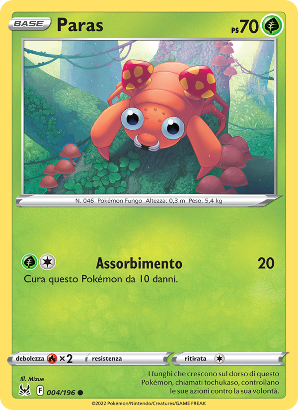 Paras 004/247 — Lost Origin (Italian Pokémon TCG card)