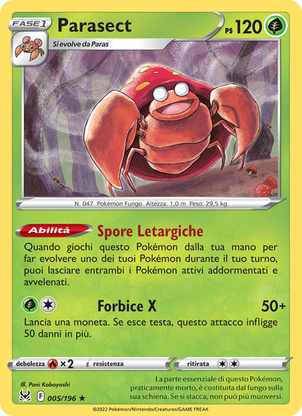 Parasect 005/247 — Lost Origin (Italian Pokémon TCG card)