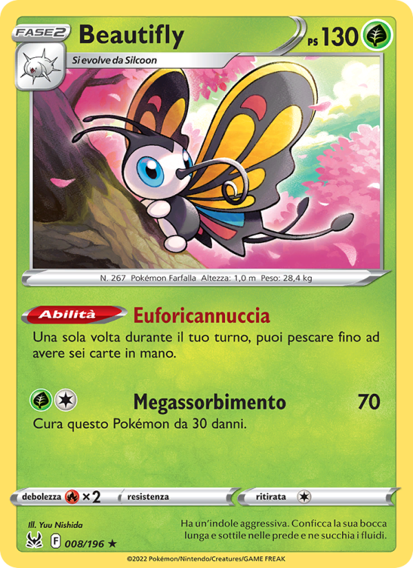 Beautifly 008/247 — Lost Origin (Italian Pokémon TCG card)