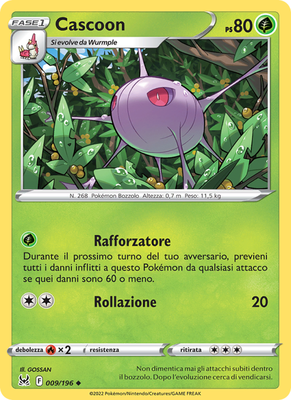 Cascoon 009/247 — Lost Origin (Italian Pokémon TCG card)