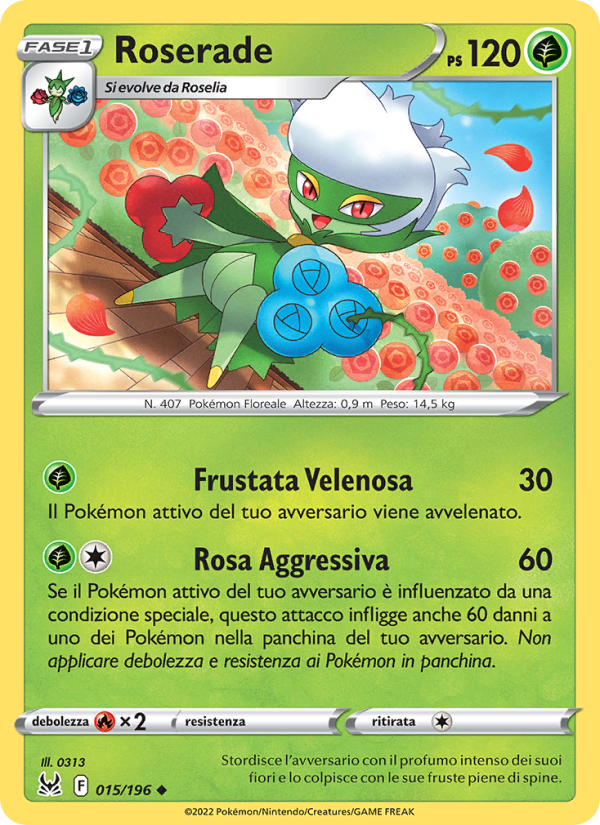 Roserade 015/247 — Lost Origin (Italian Pokémon TCG card)