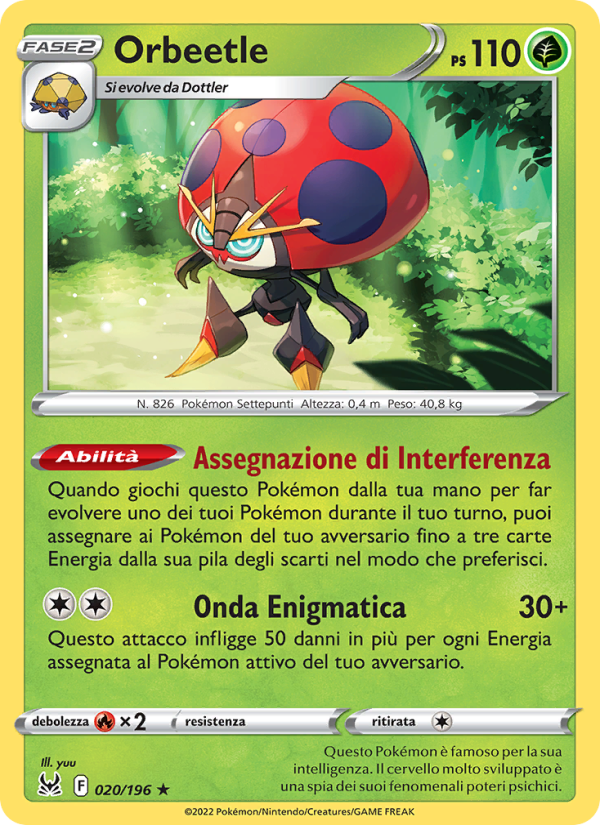 Orbeetle 020/247 — Lost Origin (Italian Pokémon TCG card)