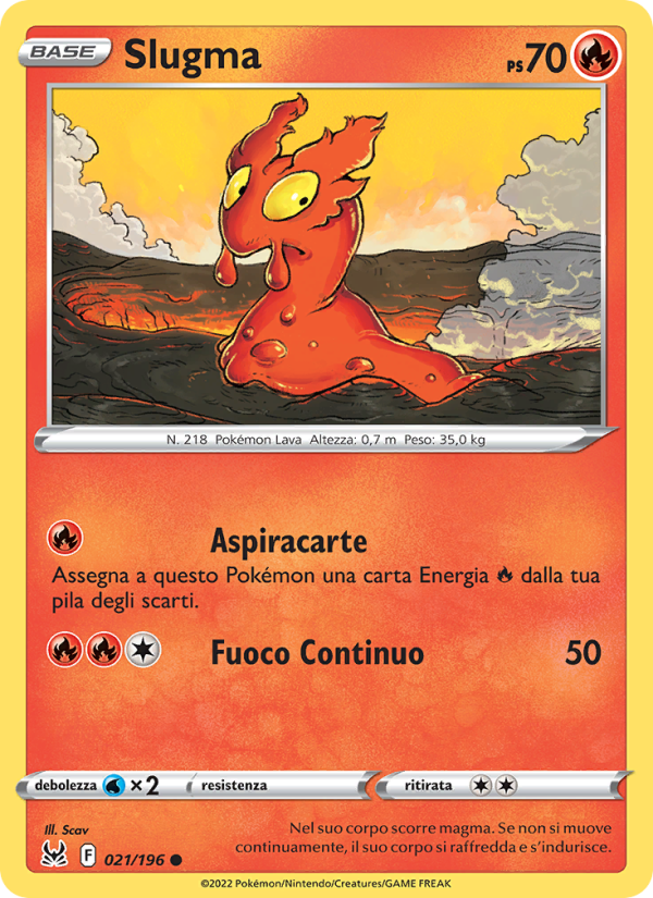 Slugma 021/247 — Lost Origin (Italian Pokémon TCG card)