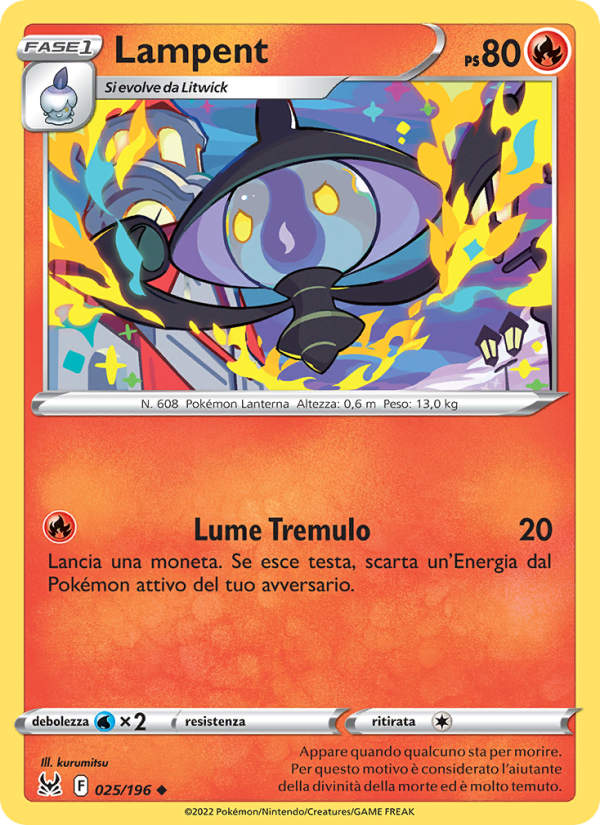 Lampent 025/247 — Lost Origin (Italian Pokémon TCG card)