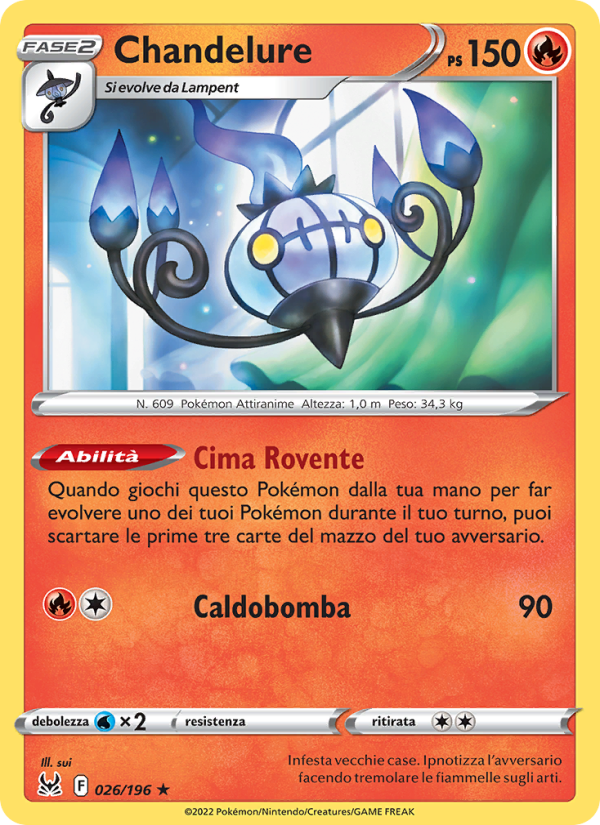 Chandelure 026/247 — Lost Origin (Italian Pokémon TCG card)