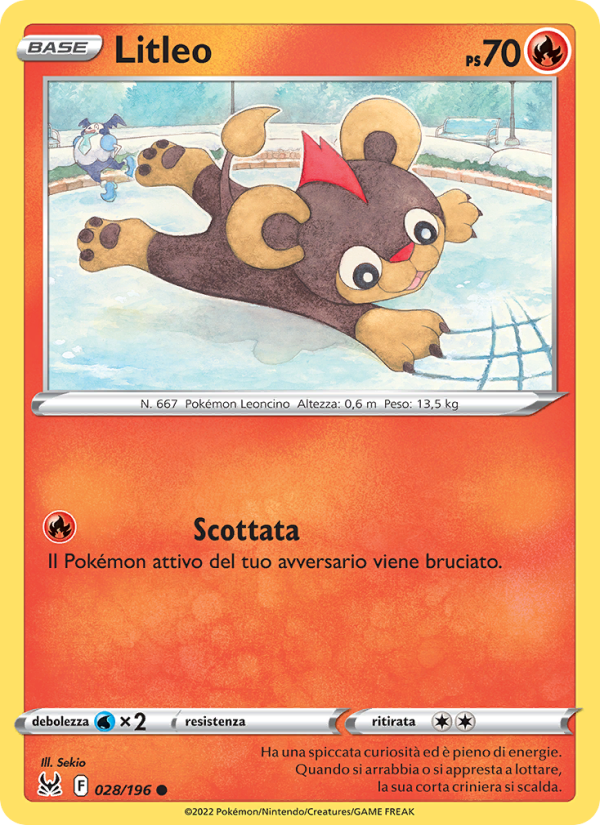 Litleo 028/247 — Lost Origin (Italian Pokémon TCG card)