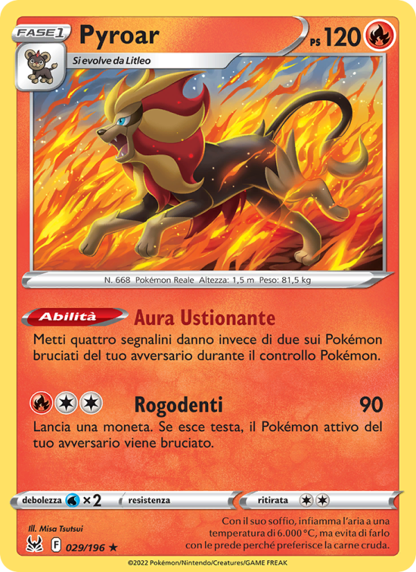 Pyroar 029/247 — Lost Origin (Italian Pokémon TCG card)
