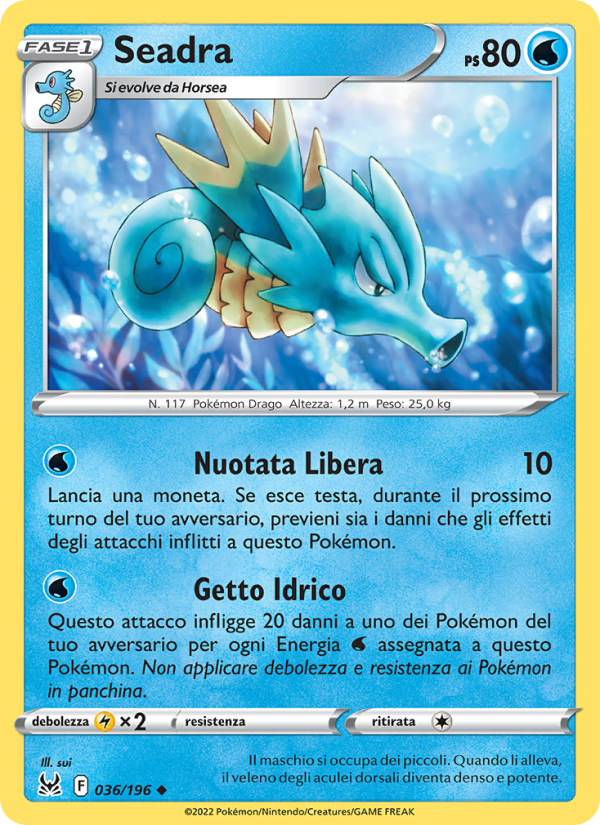 Seadra 036/247 — Lost Origin (Italian Pokémon TCG card)