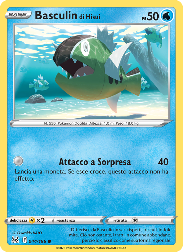 Basculin di Hisui 044/247 — Lost Origin (Italian Pokémon TCG card)