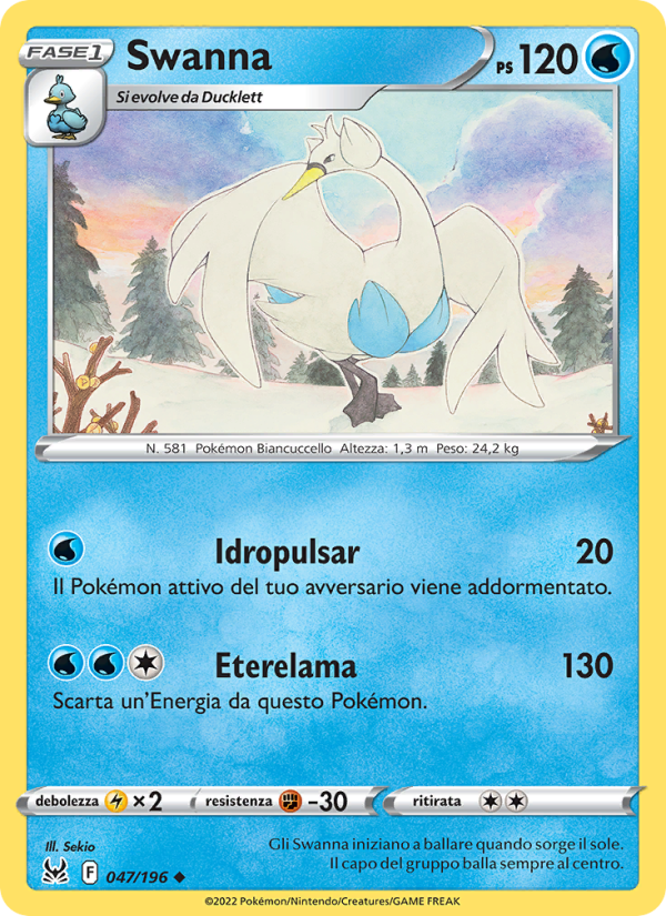 Swanna 047/247 — Lost Origin (Italian Pokémon TCG card)