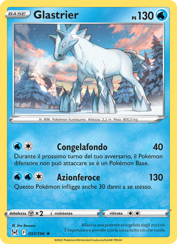 Glastrier 051/247 — Lost Origin (Italian Pokémon TCG card)