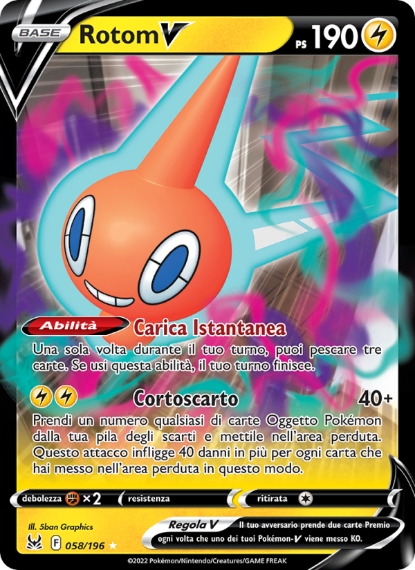 Rotom V 058/247 — Lost Origin (Italian Pokémon TCG card)