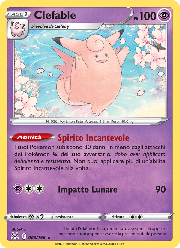 Clefable 063/247 — Lost Origin (Italian Pokémon TCG card)