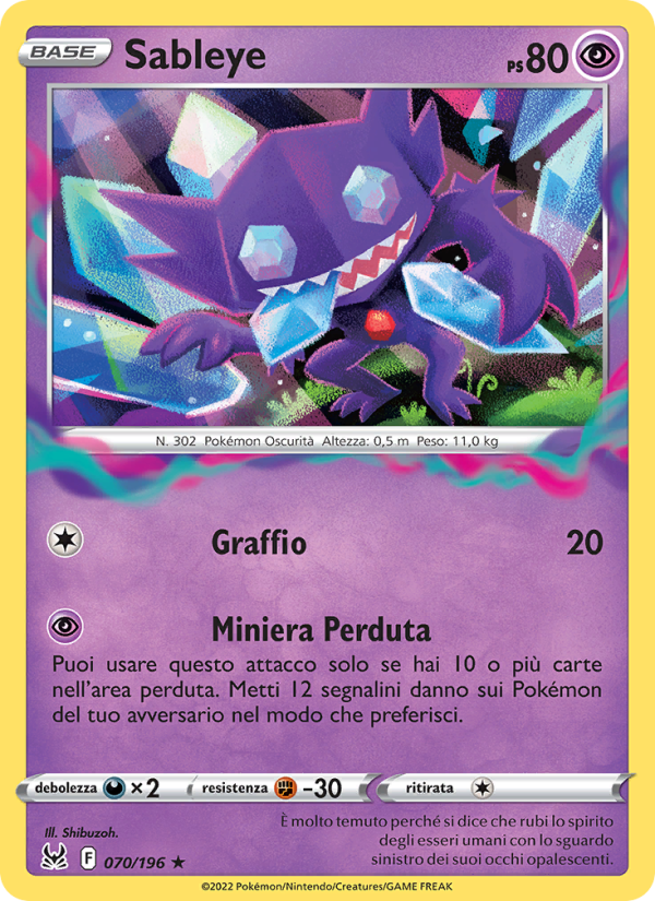 Sableye 070/247 — Lost Origin (Italian Pokémon TCG card)