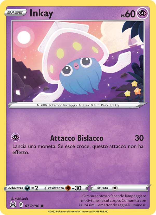 Inkay 077/247 — Lost Origin (Italian Pokémon TCG card)