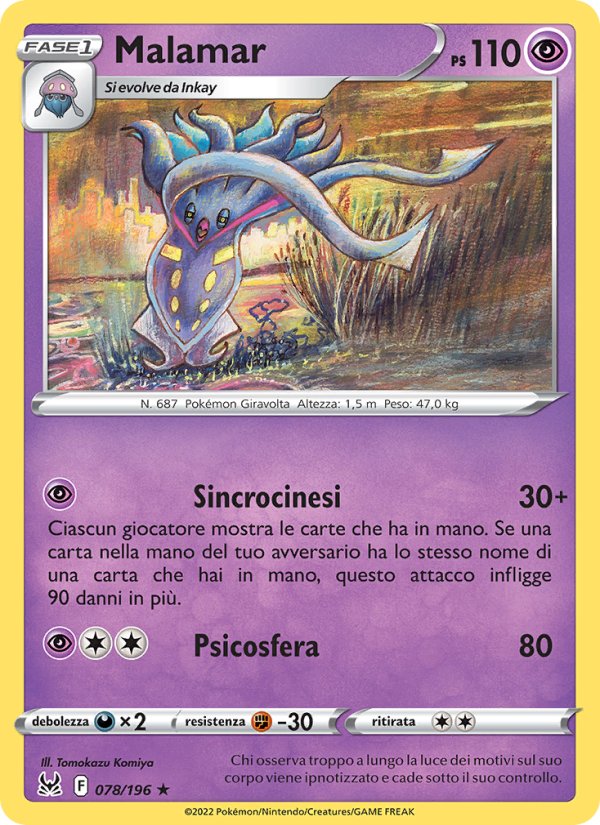 Malamar 078/247 — Lost Origin (Italian Pokémon TCG card)