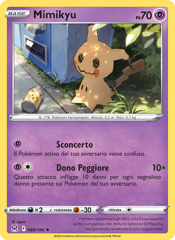 Mimikyu 080/247 — Lost Origin (Italian Pokémon TCG card)